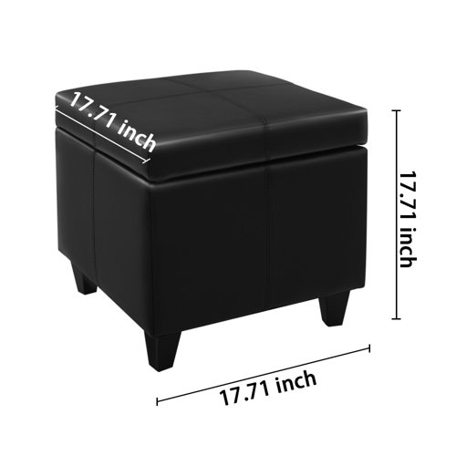 Latitude Run® 17.71" Wide Faux Leather Square Storage Ottoman & Reviews